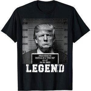 Men's Black Shirt President‎ Donald Trump 2024 Mugshot President Legend T-Shirt